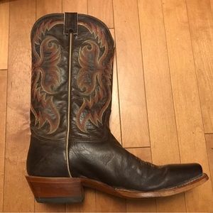 Embroidered Leather Cowboy Boots